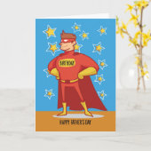 Verjaardag op Vaderdag, Superhero Kaart (Gele Bloem)