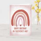 Verjaardag op Valentijnsdag Handgeschilderd Zacht  Kaart (Gele Bloem)