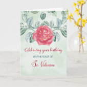 Verjaardag op Valentijnsdag Roos Religieus Feest Kaart (Gele Bloem)