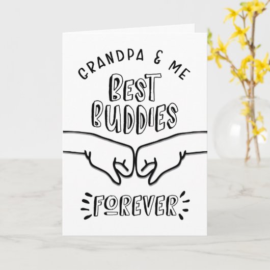 Verjaardag - Opa & me, Beste Vrienden voor altijd Kaart (Gele Bloem)