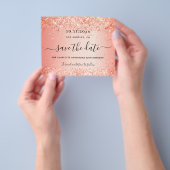 Verjaardag oranje glitters save the date glam budg flyer (Hand)