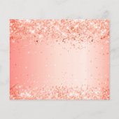 Verjaardag oranje glitters save the date glam budg flyer (Achterkant)