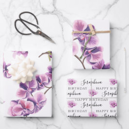 Verjaardag Orchidee Inpakpapier Vellen