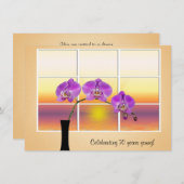 Verjaardag Orchidee Uitnodiging (Voorkant / Achterkant)