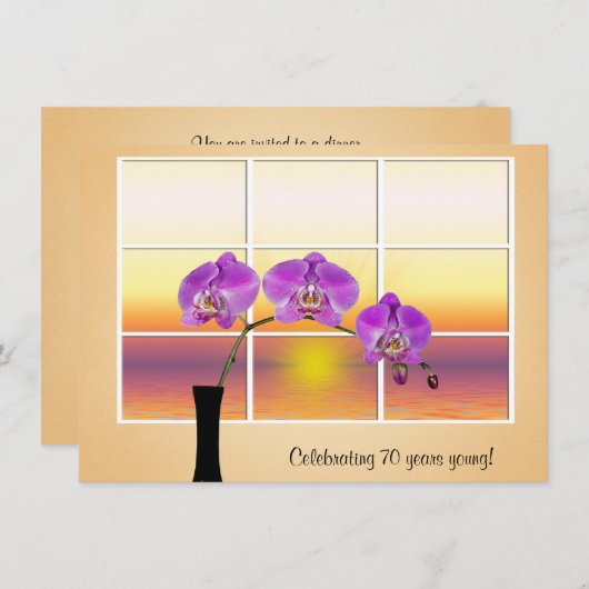 Verjaardag Orchidee Uitnodiging (Voorkant / Achterkant)