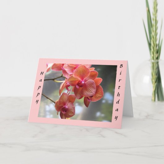 Verjaardag orchideeën kaart (Voorkant)