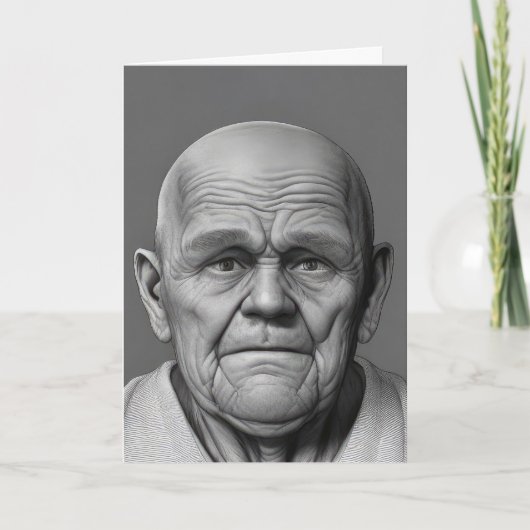 Verjaardag oud Man gezicht Kaart (Voorkant)