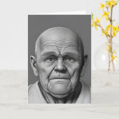 Verjaardag oud Man gezicht Kaart (Gele Bloem)