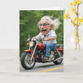 Verjaardag Oud Man Rijden op een motor Kaart (Gele Bloem)