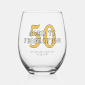 Verjaardag OUD TOT PERFECTIE Elke leeftijd geperso Wijnglas Zonder Voet (Voorkant)