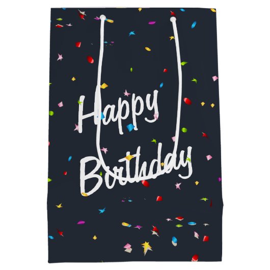 Verjaardag Oude Dame Dansen Medium Cadeauzakje (Achterkant)