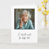 Verjaardag Oude Dame Kaart (Gele Bloem)