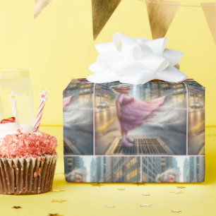 Verjaardag Oude Dame Staande Op Een Straat Vent Cadeaupapier