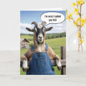 Verjaardag Oude Geit Humor Kaart (Gele Bloem)
