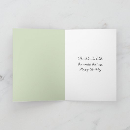 Verjaardag Oude Man Speelt op een Viool Kaart (Binnen)