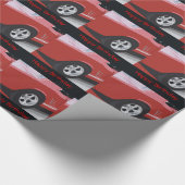 Verjaardag, oude, rode mosterang, cadeauomslag. cadeaupapier (Hoek)