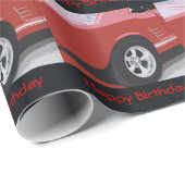 Verjaardag, oude, rode mosterang, cadeauomslag. cadeaupapier (Rol Hoek)