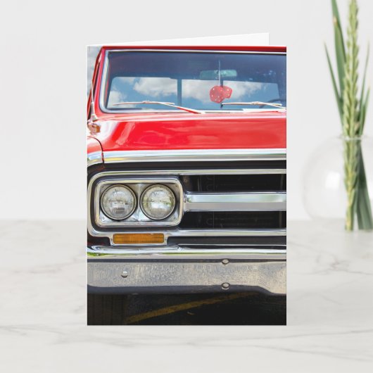 Verjaardag Oude Rode Vrachtwagen Kaart (Voorkant)