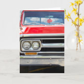 Verjaardag Oude Rode Vrachtwagen Kaart (Gele Bloem)