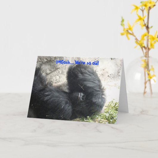 Verjaardag oude vrienden kaart (Gele Bloem)