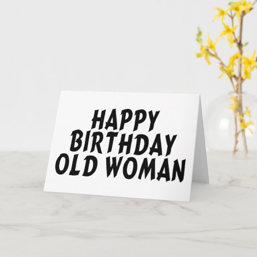 Verjaardag oude vrouw kaart (Gele Bloem)