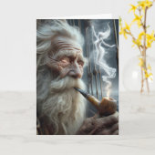 Verjaardag oude zeeman roken een pijp kaart (Gele Bloem)