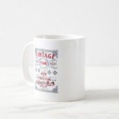  Verjaardag Ouder dan perfectie, Retro Typo Koffiemok (Voorkant links)