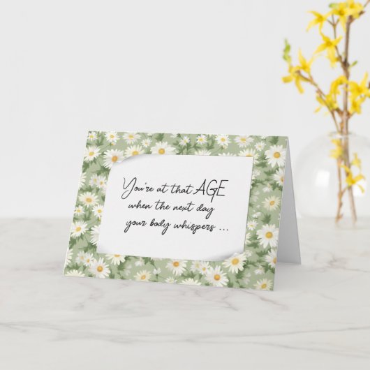 Verjaardag Ouder worden Humor met madeliefjes Kaart (Gele Bloem)