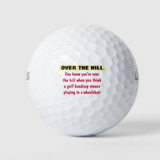 Verjaardag Over De Heuvel Golfballen (Voorkant)