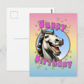 verjaardag paard briefkaart (Voorkant / Achterkant)