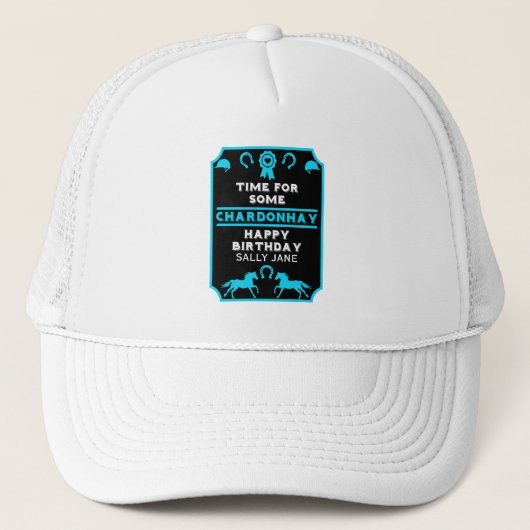 Verjaardag paardrijden trucker pet (Voorkant)