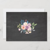 Verjaardag Paarse Bloem Foto Chalk Uitnodiging (Achterkant)
