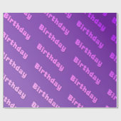 Verjaardag (paarse) cadeaupapier (Vlak)