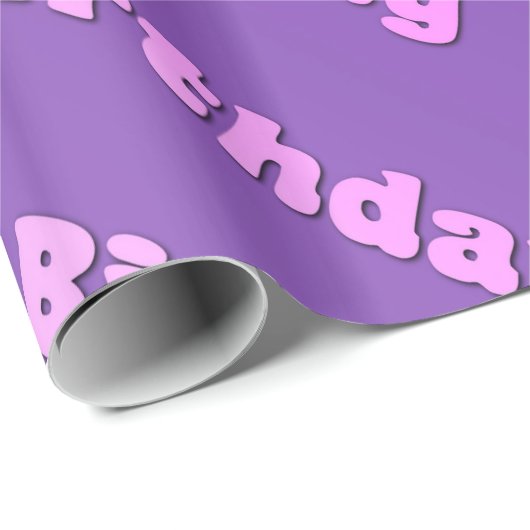 Verjaardag (paarse) cadeaupapier (Rol Hoek)