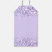 Verjaardag paarse confetti stijlvol cadeaulabel (Achterkant)