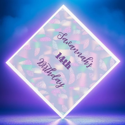 Verjaardag Paarse Glitter Holografische Naam Servet