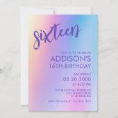 Verjaardag Paarse Holografisch Kaart (Voorkant)