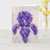 Verjaardag Paarse Iris Kaart (Gele Bloem)
