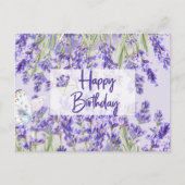 Verjaardag Paarse Lavendel Bloemen Briefkaart (Voorkant)