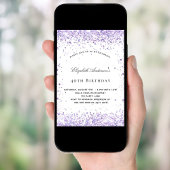Verjaardag paarse lavendel glitterscript elegant kaart
