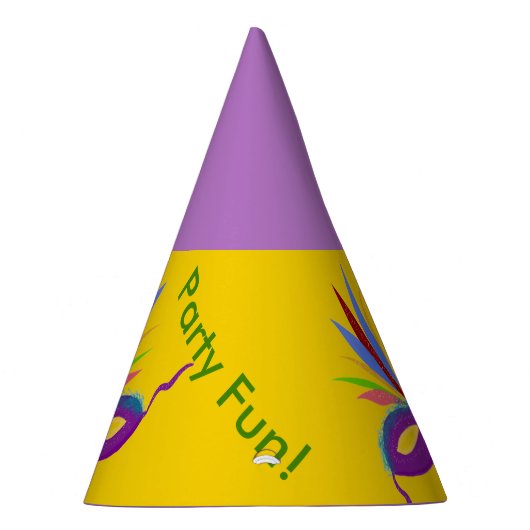 Verjaardag Paarse Mardi Gras Masker Feesthoedjes (Rechts)