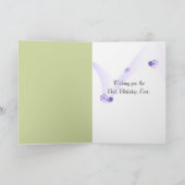 Verjaardag Paarse Pansy boeket Kaart (Binnen)