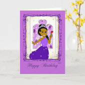 Verjaardag: Paarse prinses Kaart (Gele Bloem)