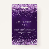 Verjaardag paarse roze vip uitnodiging badge (Achterkant)