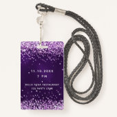 Verjaardag paarse roze vip uitnodiging badge (Achterkant met draagriem)