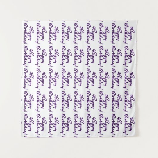 Verjaardag Paarse Script Selfie Achtergrond Wandkleed (Voorkant (horizontaal))