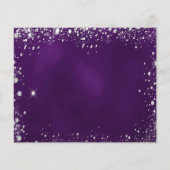 Verjaardag paarse zilveren foto save date flyer (Achterkant)