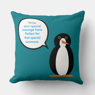 Verjaardag Pak Sprekende Me Penguin Persoonlijk Kussen