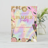 Verjaardag Pamper Party Kaart (Staand voorkant)