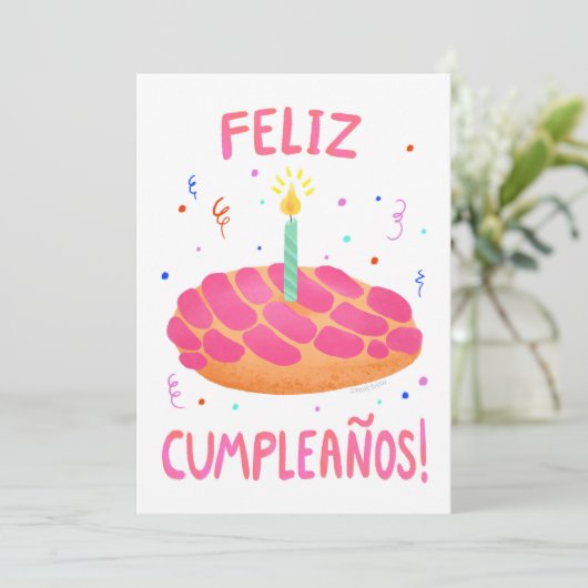 Verjaardag Pan Dulce Concha in Spaans DIY Blank Kaart (Staand voorkant)